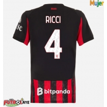 Camiseta AC Milan Samuele Ricci #4 Primera Equipación para mujer 2025-26 manga corta